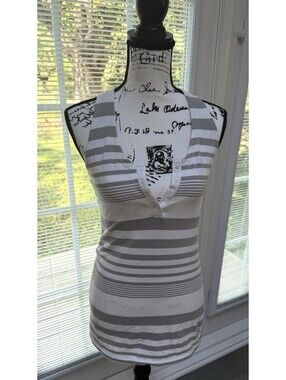 Oakley Grey White Striped Tank Excellent Condition Size XS Small